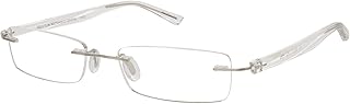 Scojo New York Gels Slim Rectangle Reading Glasses, Handmade Scratch Resistant Readers for Women and Men, Crystal - 1.50x