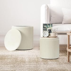 Ottomanwithstorage2setroundottomanvelvetvanitystoolstorageottomanforbedroomlivingroommodernmultifunctionalcoffeetablefootstoolfordormcream Urban Country Home Decor Ottoman with storage 2 set round ottoman velvet vanity stool storage ottoman for bedroom living room modern multifunctional coffee table foot stool for dorm cream urban country home decor