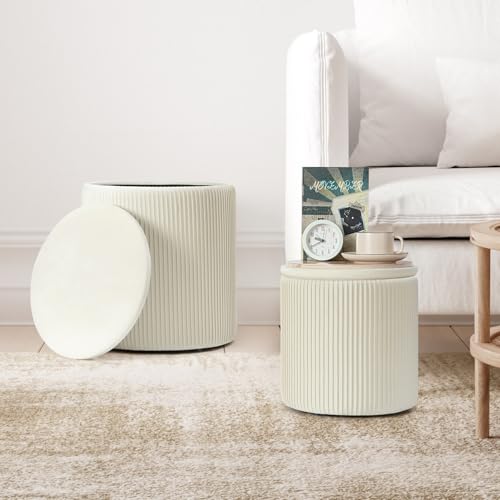 Ottomanwithstorage2setroundottomanvelvetvanitystoolstorageottomanforbedroomlivingroommodernmultifunctionalcoffeetablefootstoolfordormcream Urban Country Home Decor Ottoman with storage 2 set round ottoman velvet vanity stool storage ottoman for bedroom living room modern multifunctional coffee table foot stool for dorm cream urban country home decor