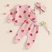 Mubineo Toddler Baby Girl Clothes Cute Flower Sweatshirt Outfits Fall Winter Long Sleeve Tops Pant Outfit Sweatsuit Set (Pink Strawberry, 12-18 Months)