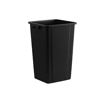 [Black] 19 Gallon Square Commercial Trash Can with Top Handles, Heavy-Duty Plastic Waste Bin for Home/Warehouse/Commercial Facilities/Restaurant