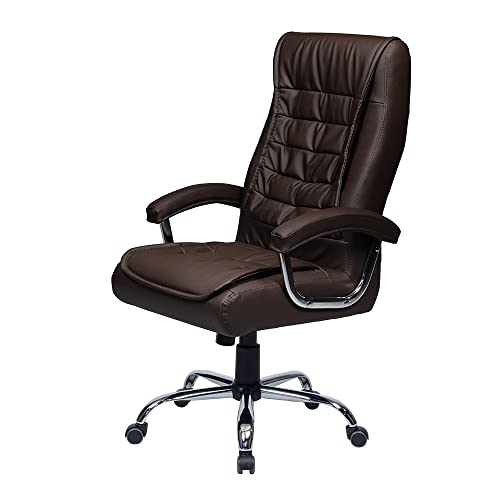 Cadeira de Escritório Presidente Munique Marrom - Mola Ensacada - Original Conforsit