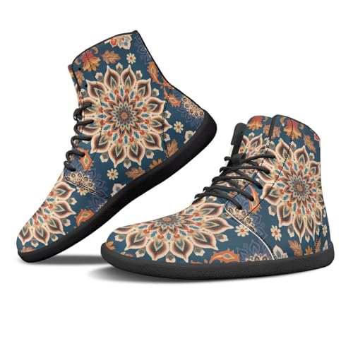 Image of Binienty Zero Drop Sole Barefoot Men's Women's PU Leather Flat Minimalist Barefoot Sneakers Athletic Shoes Waterproof