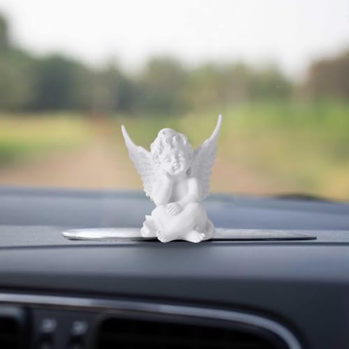 Image of Saugat Traders Angel Wings Statue for Home Decor - White Polyresin with Marble Finish Showpiece Decoration - Good Luck Gift