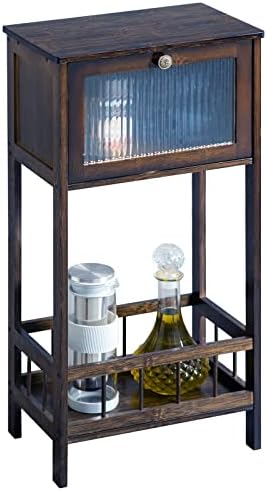 YONGZHAO 2-Tier Tall Bamboo End Table with Drawer - Multipurpose Large Side Table for Bedside, Couch, Sofa or Chairside - Stylish and Functional Home Furniture