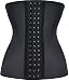 Pandolah Sport Latex Steel Boned Compression Waist Training Cincher XS-6XL (US Size 10-12 (2XL), Latex Black-16)¡­