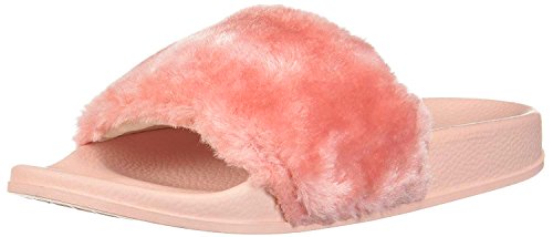 Adorllya Big Fur Slides, Furry Slippers for Women Fuzzy FILP Flop Comfortable Fluffy Sandals for Women Orange Pink