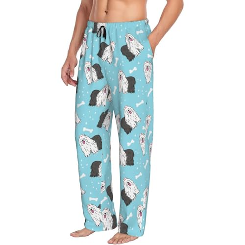 Old English Sheepdog Pattern Men'S Pajama Pants Sleep Bottoms Pants Lounge2