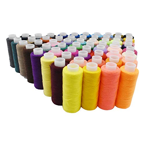60 Color Polyester Threads - 250 Yard Per Spools Sewing Kit All Purpose for Hand & Machine Sewing - Thumbnail 4
