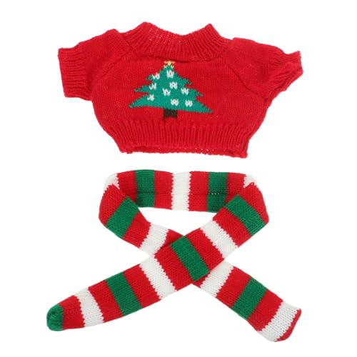 ibasenice Accesorios para Muñecas Otoño Invierno Bufanda Kawaii y Suéter Resistente Al Desgaste Conjunto Reemplazable para Casas De Muñecas y Educativos