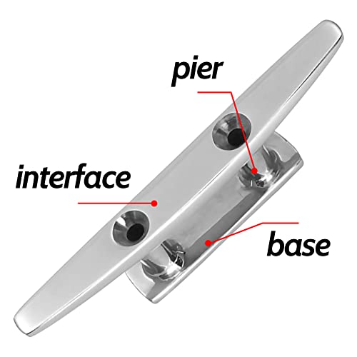 Miayaya 4 Inch Boat Cleat Dock Cleat Open Base Boat Cleat 316 Stainless Steel Boat Mooring Accessories Include Installation Screws Heavy Duty For Kayak Boat Canoe Mooring Deck And Decor 2 Pack #TOP6