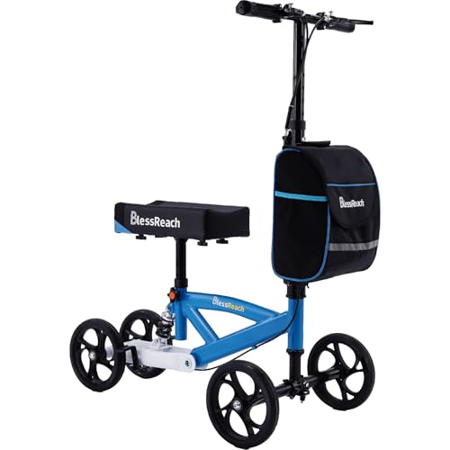 BlessReach Economy Knee Scooter Steerable Knee Walker for Foot Injuries Compact Crutches with Dual...