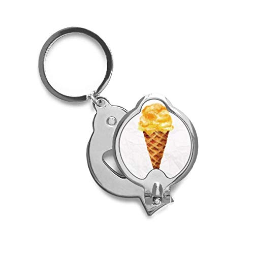 Coupe-ongles aquarelle avec motif crème glacée jaune douce