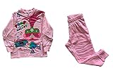 Sabor Trolls Schlafanzug für Mädchen, lang, zweiteilig, aus warmer Baumwolle, Rosa 3 Anni, Medium