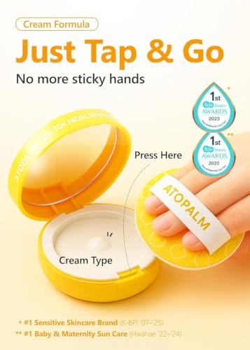 Image of ATOPALM Tok Tok Facial Sun Pact Refill SPF43 PA+++, 0.5 oz (15g) | Refill Sun Cushion for Dry Sensitive Skin | Mineral SPF Compact | Moisturizing Korean Sunscreen | Sun Cushion SPF43 PA+++