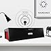 Soundance FM Radio Wireless Bluetooth Speaker Alarm Clock, Portable Radio Speaker with Digital LED USB Rechargeable for Office Desk Home Bedroom Bedside Desktop Computer, SDY019 Black Red