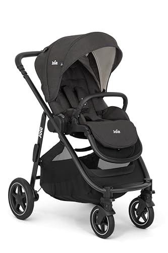 Joie versatrax™ Buggy, kompakt faltbar, flache Liegeposition, Reisesystem-kompatibel, mit Regenschutz & höhenverstellbarem Schieber, Geburt bis 4 Jahre (0–22 kg), shale