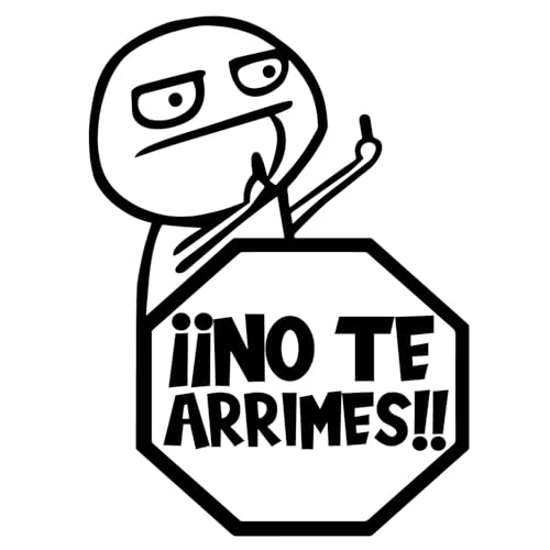 Pegatina vinilo 12x9cm coche, portátil, pared ... Estas demasiado cerca (Negro)