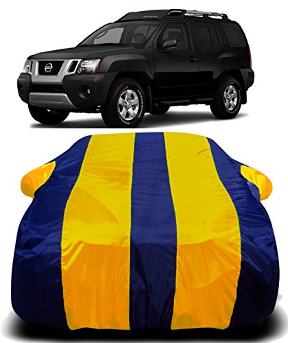 Image of Car Body Cover Waterproof Accessories Compatible with Nissan Xterra Ultra Surface Body Protection Dust Proof Rain Cover Protects from Sunlights and Uv | Yellow Stripes