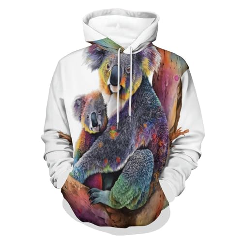 Sweat à capuche homme koala idéal pour le jogging et sport