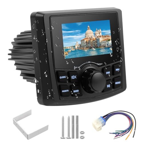 Boat Radio Marine Stereo Receiver,Waterproof Digital Multimedia MP5 Player with 3