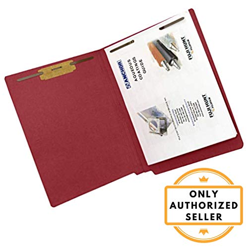 The File King Red Full Side Tab File Folder | Two 2” Fastener Prongs | Letter Size | Box Of 50 | Extra Space For Jacket Labeling | Organize Paperwork, Reports And Legal Files #TOP4