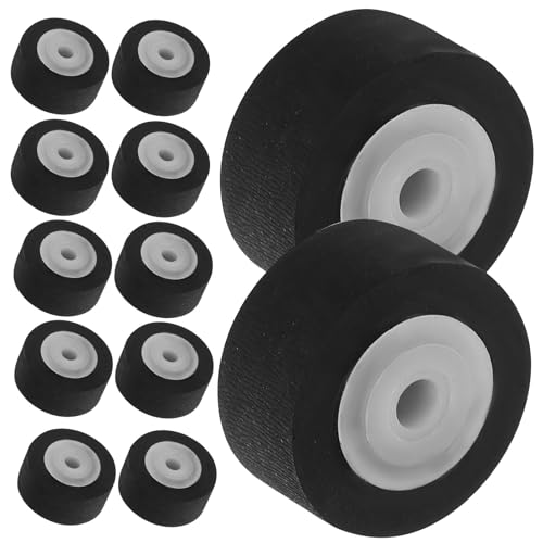 GRIRIW 12 Piezas de Rodillos de Presión de Goma para Grabadora de Audio y Vídeo, Compactos y Fáciles de Almacenar, Compatibles Reproductores de Cassette Negro