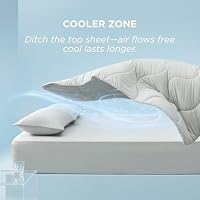 Bedsure Cooling Comforters Queen Size Set 4 Pieces, Grey Cooling Blanket for Hot Sleepers, Double-Sided Cool Tech Queen Bedding Set with Breathable Lightweight Comforter, Sheet & Pillowcases — image 3