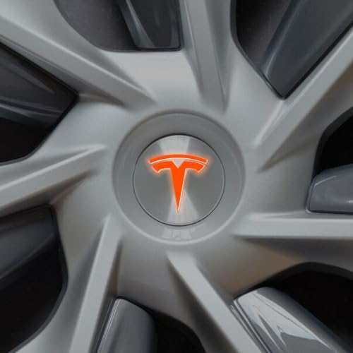 Image of IPG Compatible with Model Y Decal (8 Logo Set) Stickers Set Personalize Your Vehicle (Reflective Series - Orange)