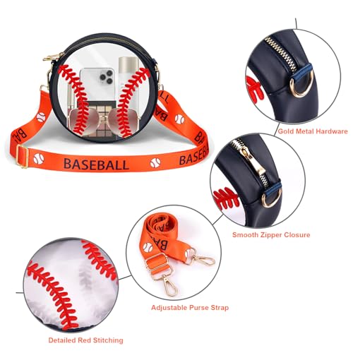 Baseball Purse Clear Bag for Stadium Events, Game Day Stadium Approved Clear Crossbody Purse Baseball Mom Essentials Gifts by ANGLESJELL - Used condition - Image 6