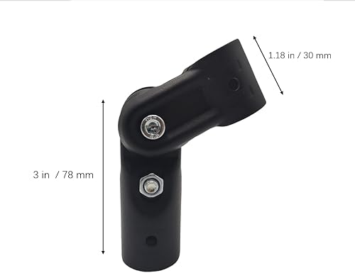 Miniatura 2 de 4 abrazaderas negras ajustables de 2 vías, aptas para tubos de acero de 1 pulgada (1.000 in) de diámetro exterior, abrazaderas de valla de eslabones