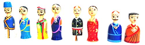 Crafts India Handcrafted channapatna Wooden Miniature Couple Dolls/Toys, 4 Sets,Multi Colors - 6 cms (B07Y6M6TGW) Amazon Price History, Amazon Price Tracker