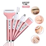❤️【Intercambiable, seguro, indoloro】 La afeitadora eléctrica para mujer tiene un cabezal de afeitado de película hipoalergénico, que puede brindarle una experiencia de corte rápida y suave. El kit intercambiable de cuchillas intercambiables es fácil de usar, se adapta a la piel y funciona a lo largo de los contornos del cuerpo. Más seguro, más suave y no irritante.
