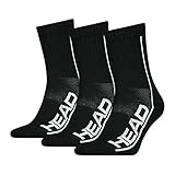 HEAD Unisex-Adult Performance Short Crew Socks, Black, 43/46,3er Pack