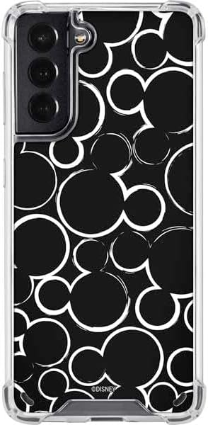 Skinit Clear Phone Case Compatible with Galaxy S21 5G - Officially Licensed Disney Mickey Mouse Logo Pattern Design