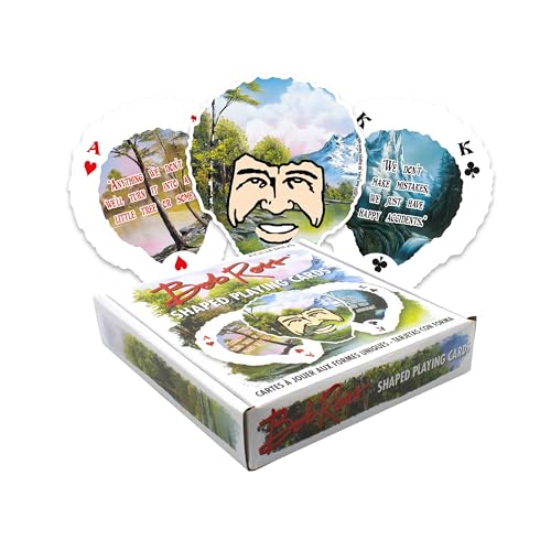 AQUARIUS Bob Ross Playing Cards - Bob Ross Shaped Deck of Cards for Your Favorite Card Games - Officially Licensed Bob Ross Merchandise & Collectibles