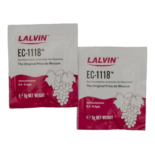 2x Lalvin EC1118 Weinhefe Trockenhefe 5 g für Weißwein Roséwein Fruchtwein Kaltgärung Sektgärung
