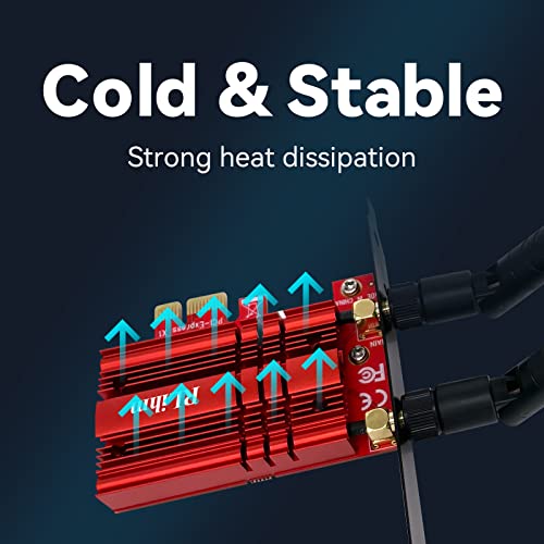 Wifi 6E Ax210 Pcie Wifi Card Rlihm 5400Mbps Bluetooth5.2 Wireless Wifi Network Card For Desktop Pc Windows 10/11 64-Bit,Heat Sink Tri-Bands(6Ghz/5.8Ghz/2.4Ghz),Mu-Mimo,Ultra-Low Latency #TOP5