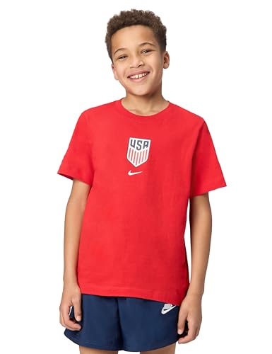 Nike Kid's USA Crest Tee, University Red, Medium