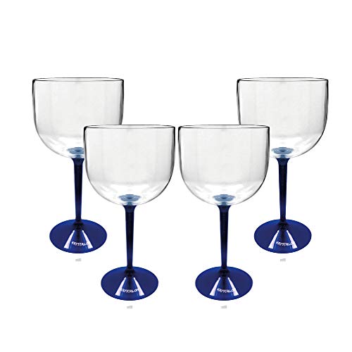 Kit 4 Taças Gin Bicolor Azul de Acrílico