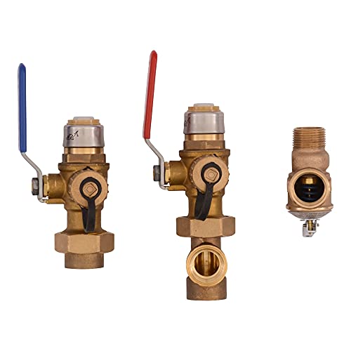 SharkBite 3/4 Inch Push to Connect Tankless Water Heater Valves Installation Kit, 25374 by SharkBite - Used condition - US$81.70