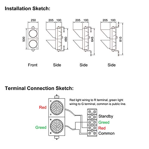 Bbmi Ac85-265V 200Mm(8Inch) Traffic Light, Red/Green Stop And Go Light, Led Traffic Signal Light, Pc Housing Waterproof Ip65 Industrial Led Traffic Stop Light, Dock Bay Indicator Warning Light #TOP6