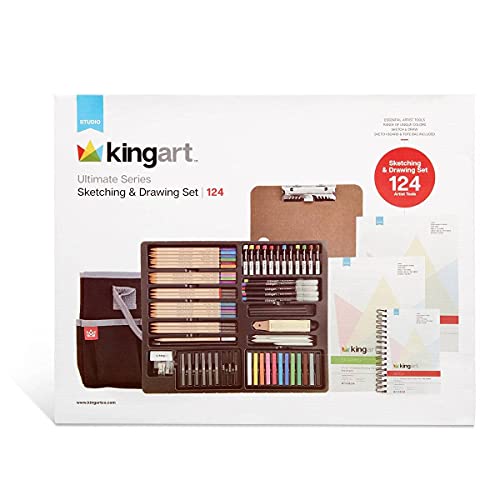Kingart Ultimate Series Zeichen- und Skizzier-Set, 124-teilig