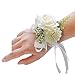 Afrsmw 2 Pezzi Corsage da Polso Matrimonio Sposa e Damigella d'Onore Matrimonio Accessori Sposa Weiss