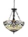 Chloe Lighting CH33353VR18-UH3 Serenity Tiffany-Style Victorian 3-Light Inverted Ceiling Pendant with Shade, 24.7 x 18.1 x 18.1