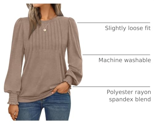 Image of AUTOMET Womens Long Sleeve Shirts Fall Blouses Tops Business Casual Outfits