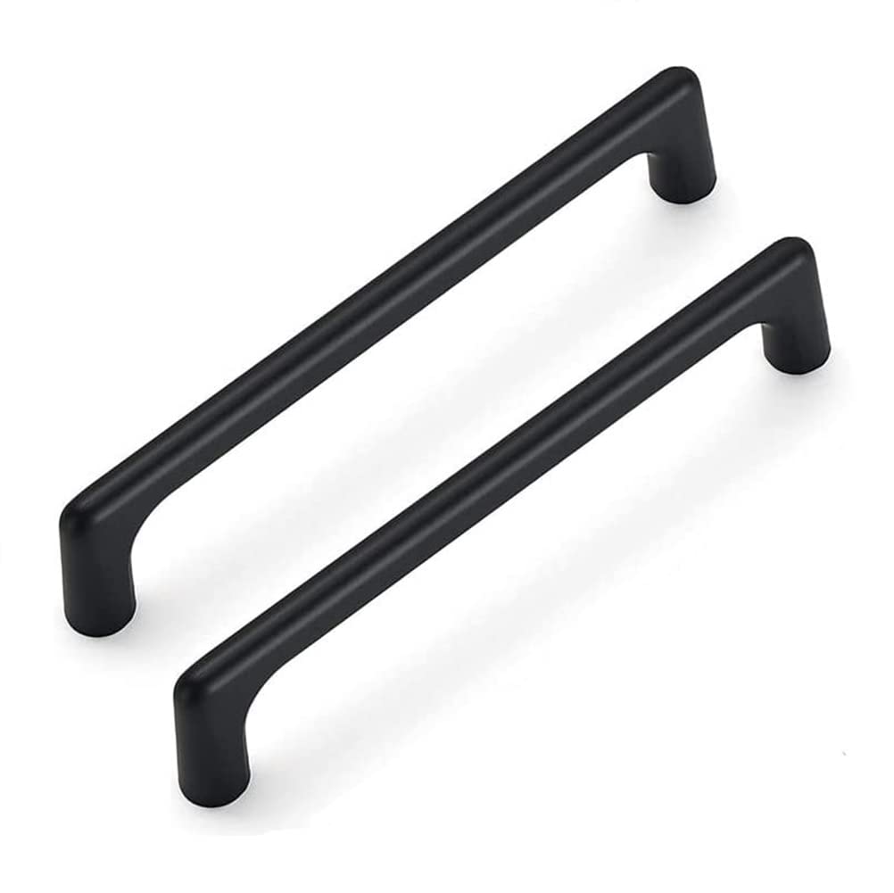 Ansiedio Black 2 Pieces Kitchen Cabinet Handles Hole Distance 160Mm Matt Cupboard Handles Drawer Handles Zinc Alloy Wardrobe Handles
