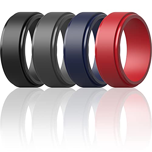 Alliance silicone homme ThunderFit évite les rayures bague large noir mat