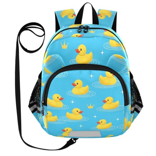 Mochila escolar para niños pequeños ODAWA con correa antirrobo y diseño infantil, azul medium