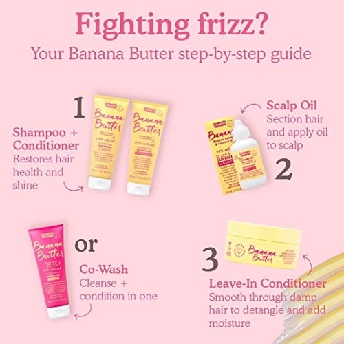 Umberto Giannini Banana Butter Nourishing Superfood Shampoo & Conditioner Set, Vegan & Cruelty Free Moisturising Formula for Dry, Textured or Frizzy Hair